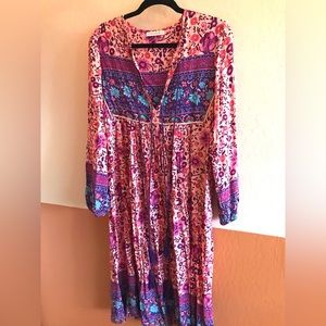 R. Vivimos Floral Knee Length Dress